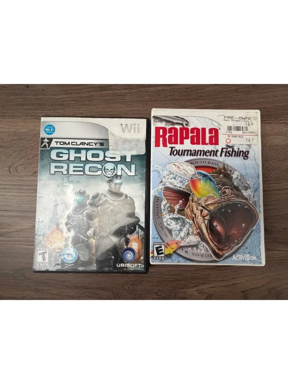 Wii 2 Game Lot Bundle: Tom Clancy's Ghost Recon & Rapala Tournament Fishing CIB